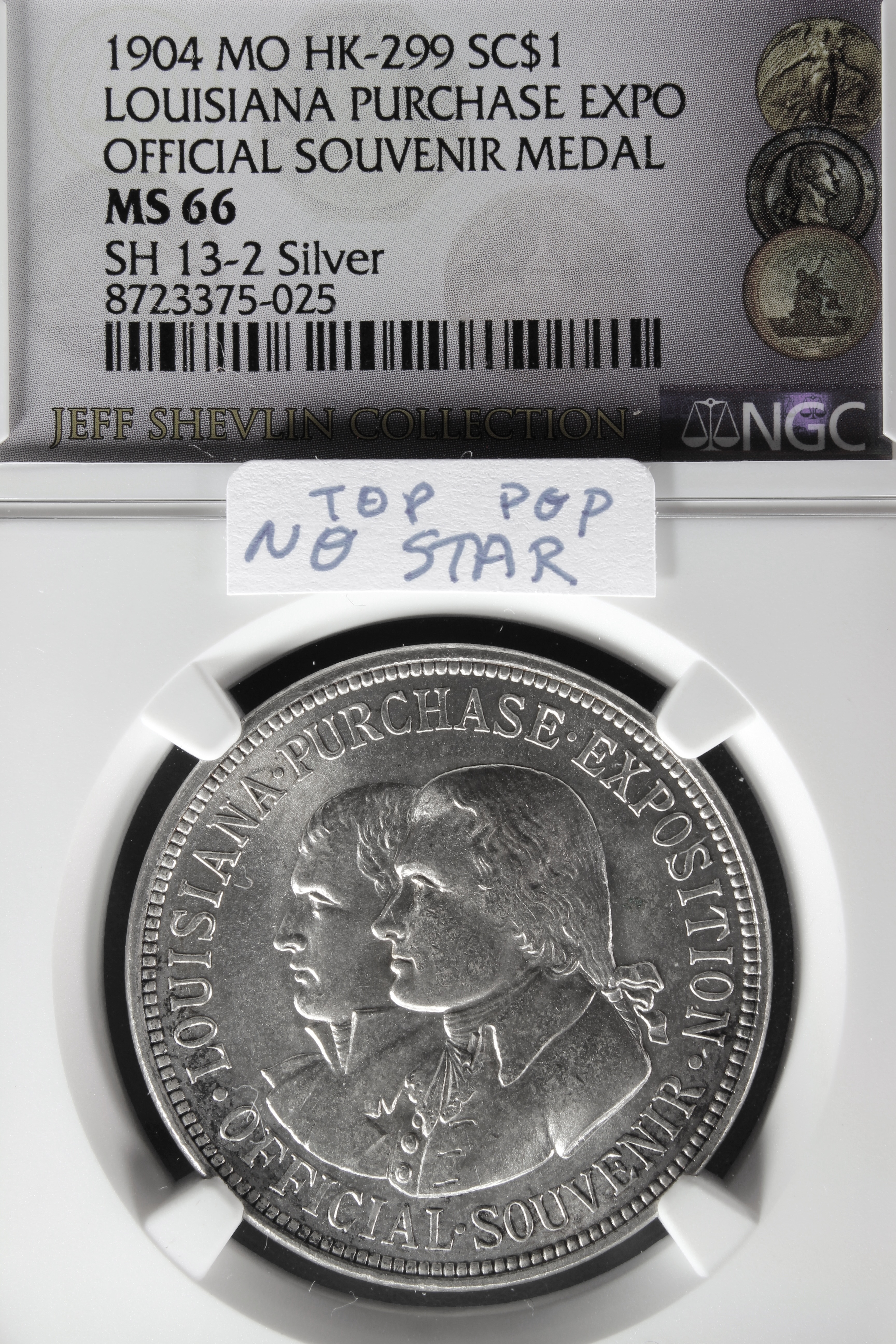 HK-299 1904 Louisiana Purchase Exposition Official SCD – Silver NO STAR