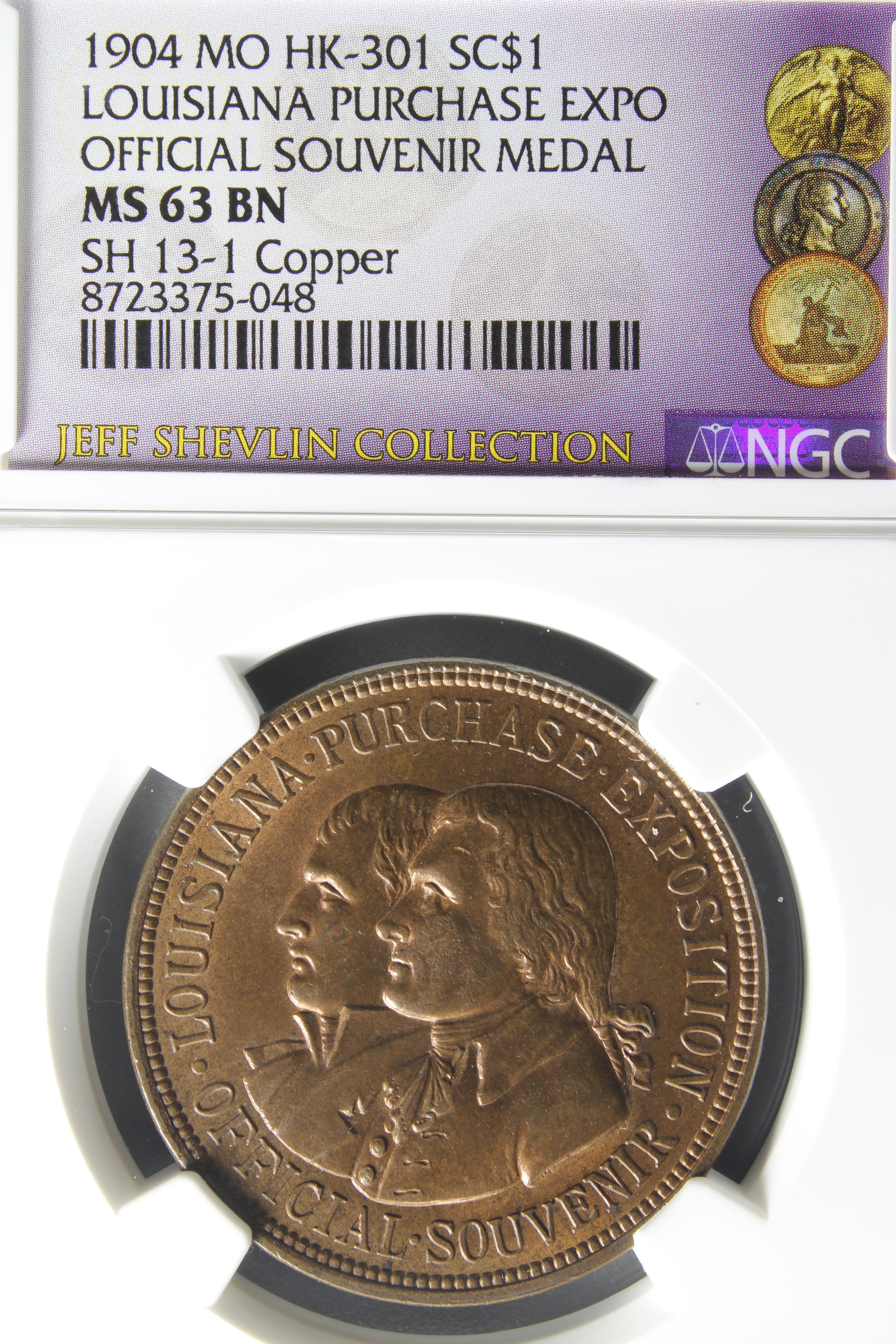 HK-301 1904 Louisiana Purchase Exposition Official SCD – Copper