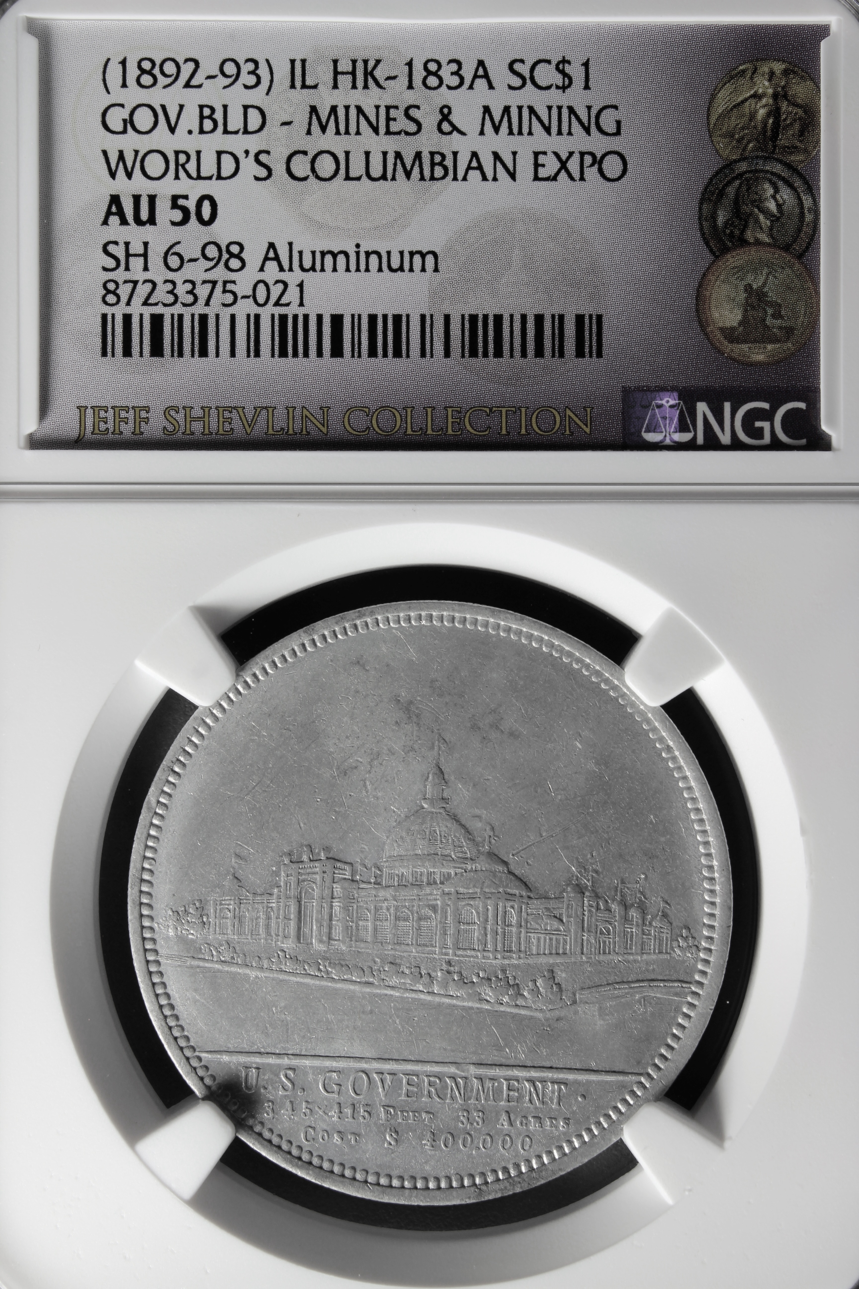 HK-183A 1893 Columbian Lauer U.S. Government & Mines and Mining Buildings SCD