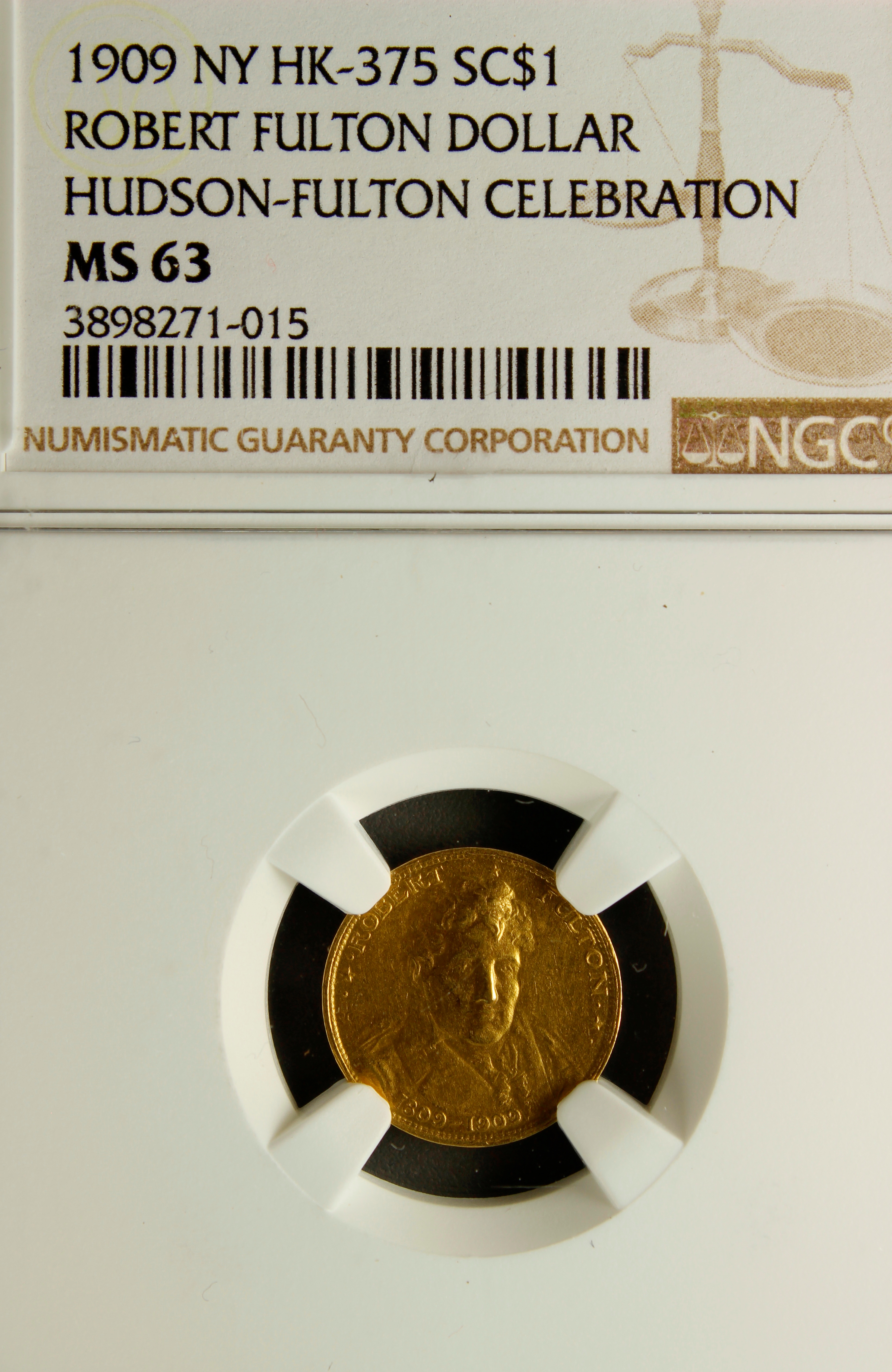 HK-375 1909 GOLD Robert Fulton SCD
