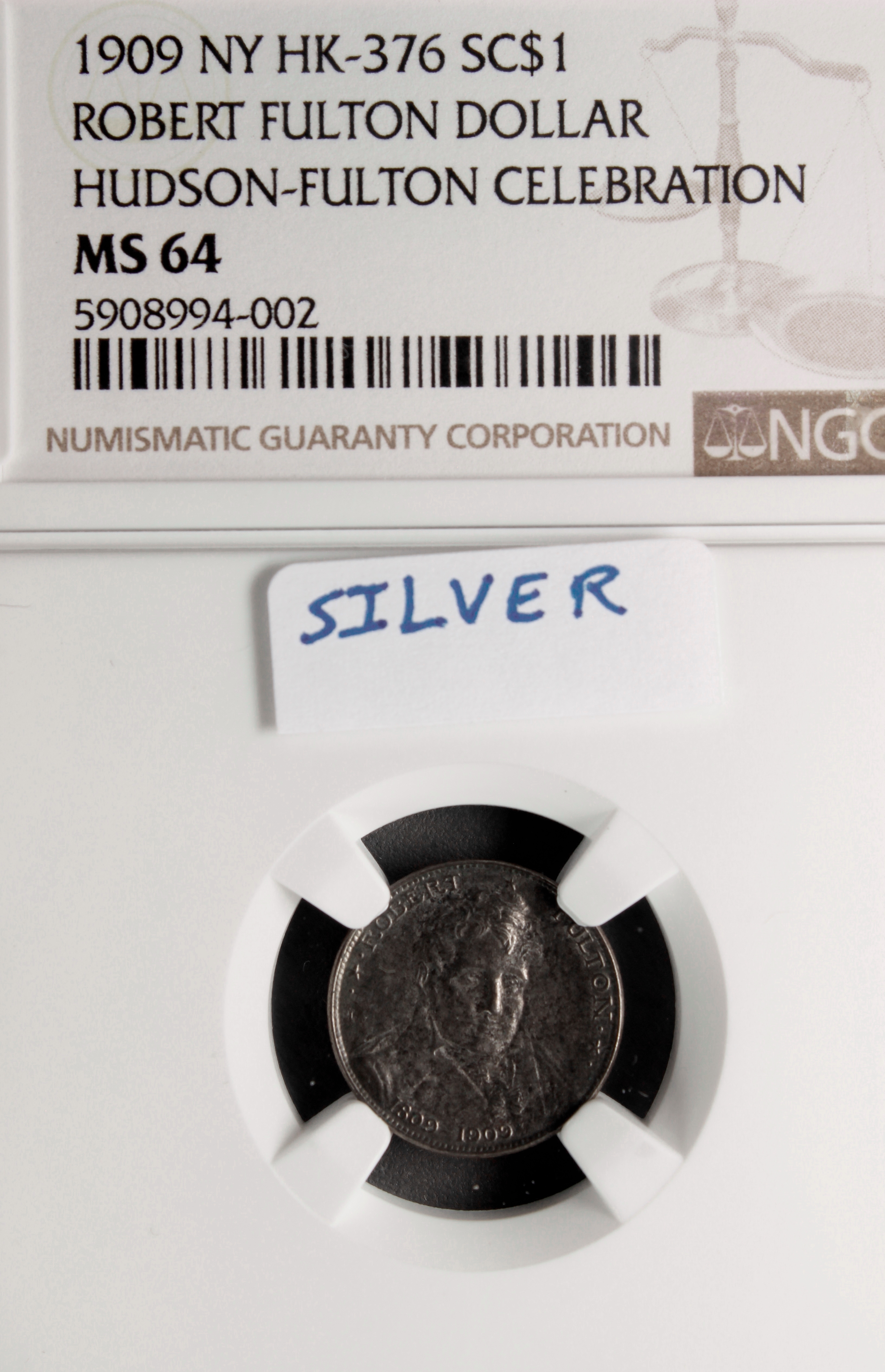 HK-376 1909 Silver Robert Fulton SCD