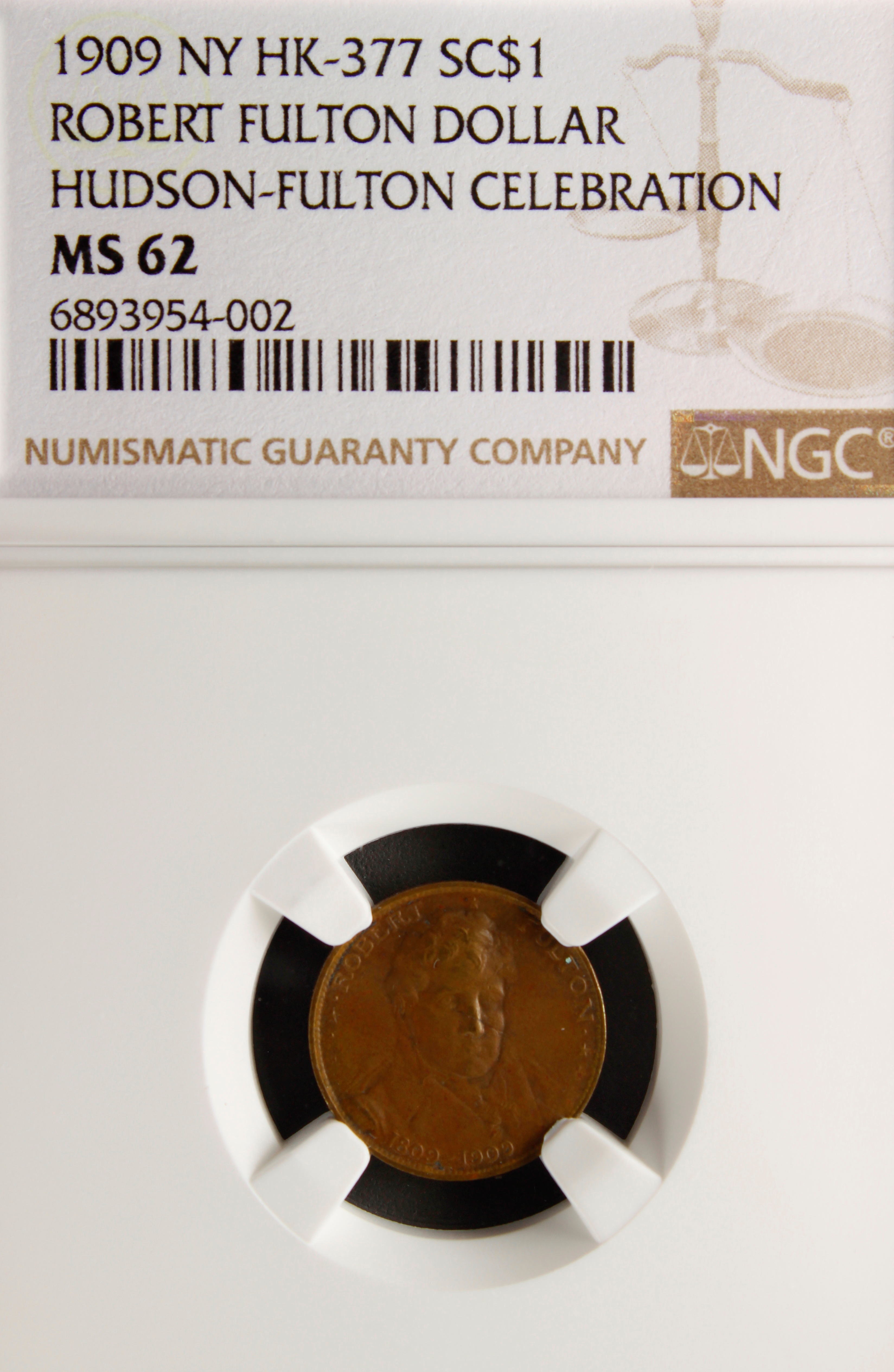 HK-377 1909 Robert Fulton Bronze SCD