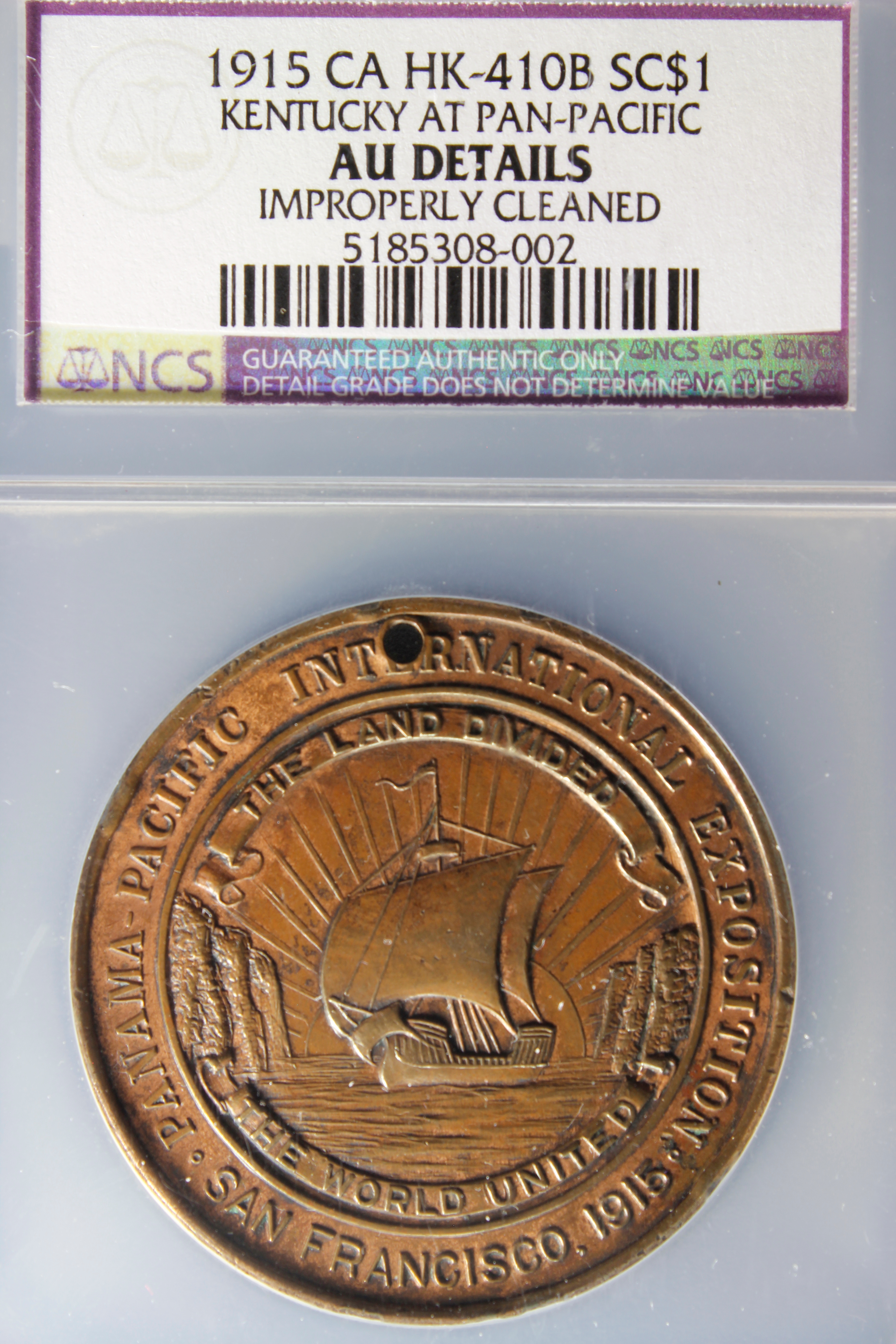 HK-410B 1915 Panama-Pacific International Exposition Kentucky State SCD
