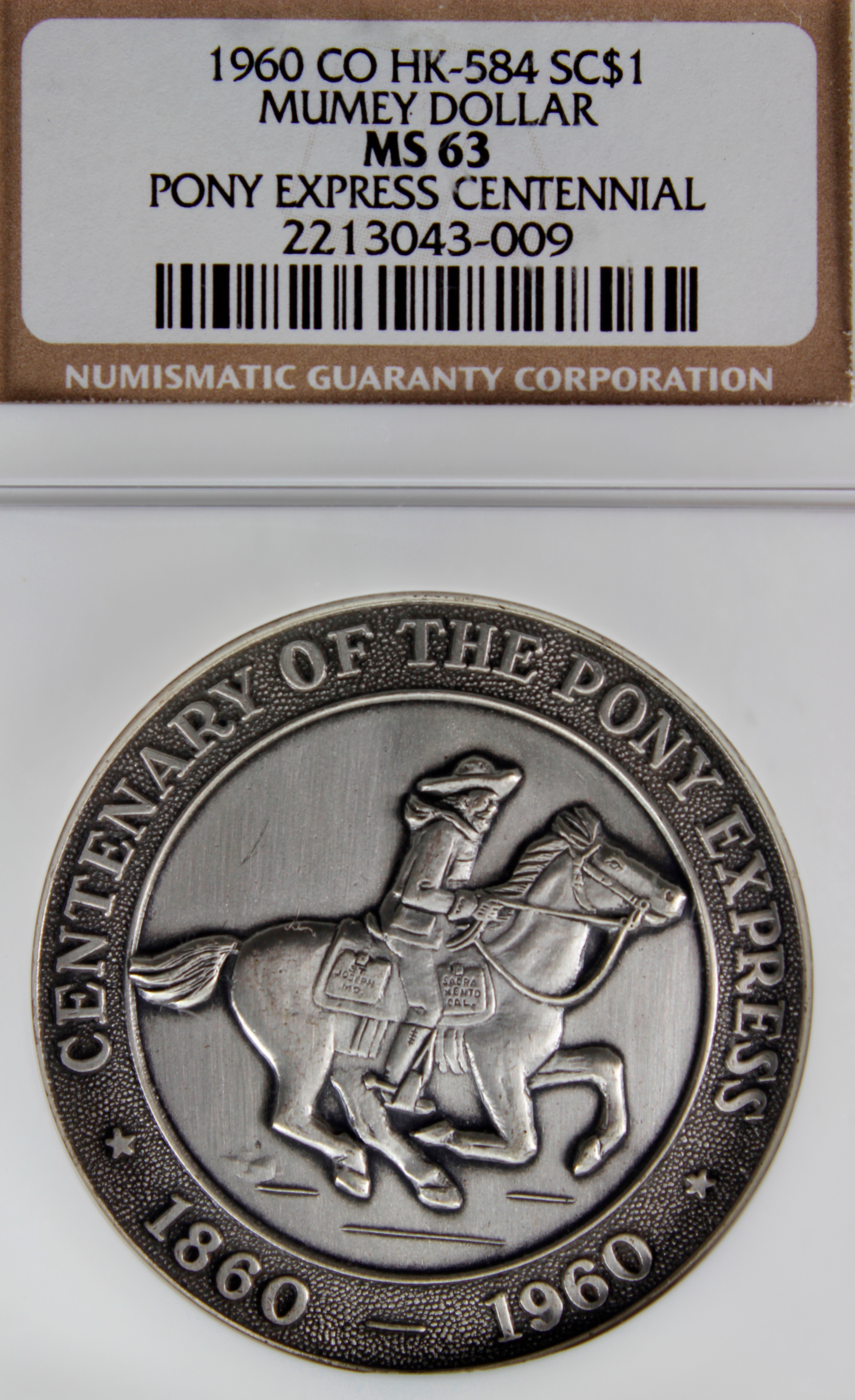 HK-584 1960 Pony Express Centennial Mumey SCD