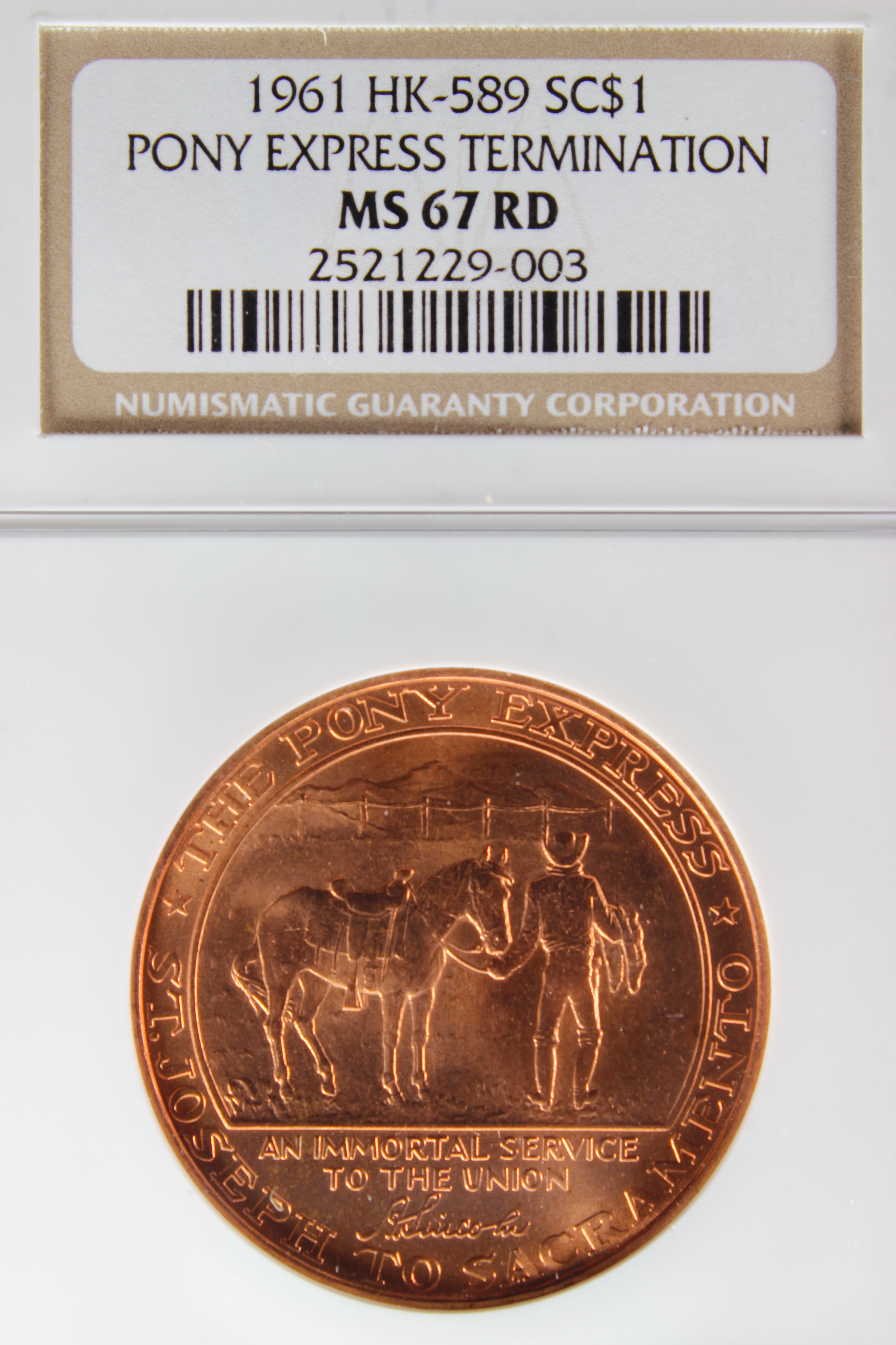HK-589 1961 Pony Express Termination Bronze SCD