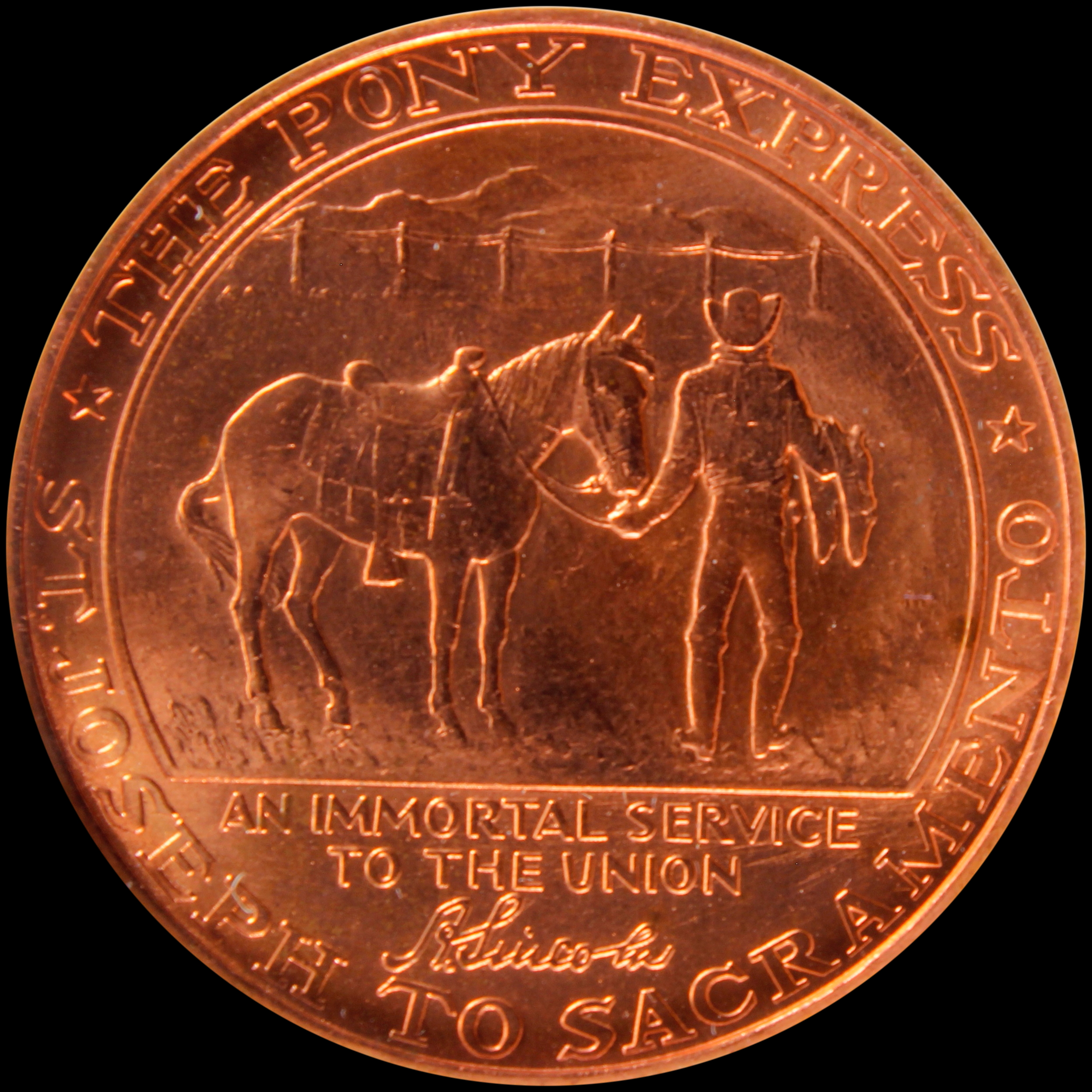 HK-589 1961 Pony Express Termination Bronze SCD
