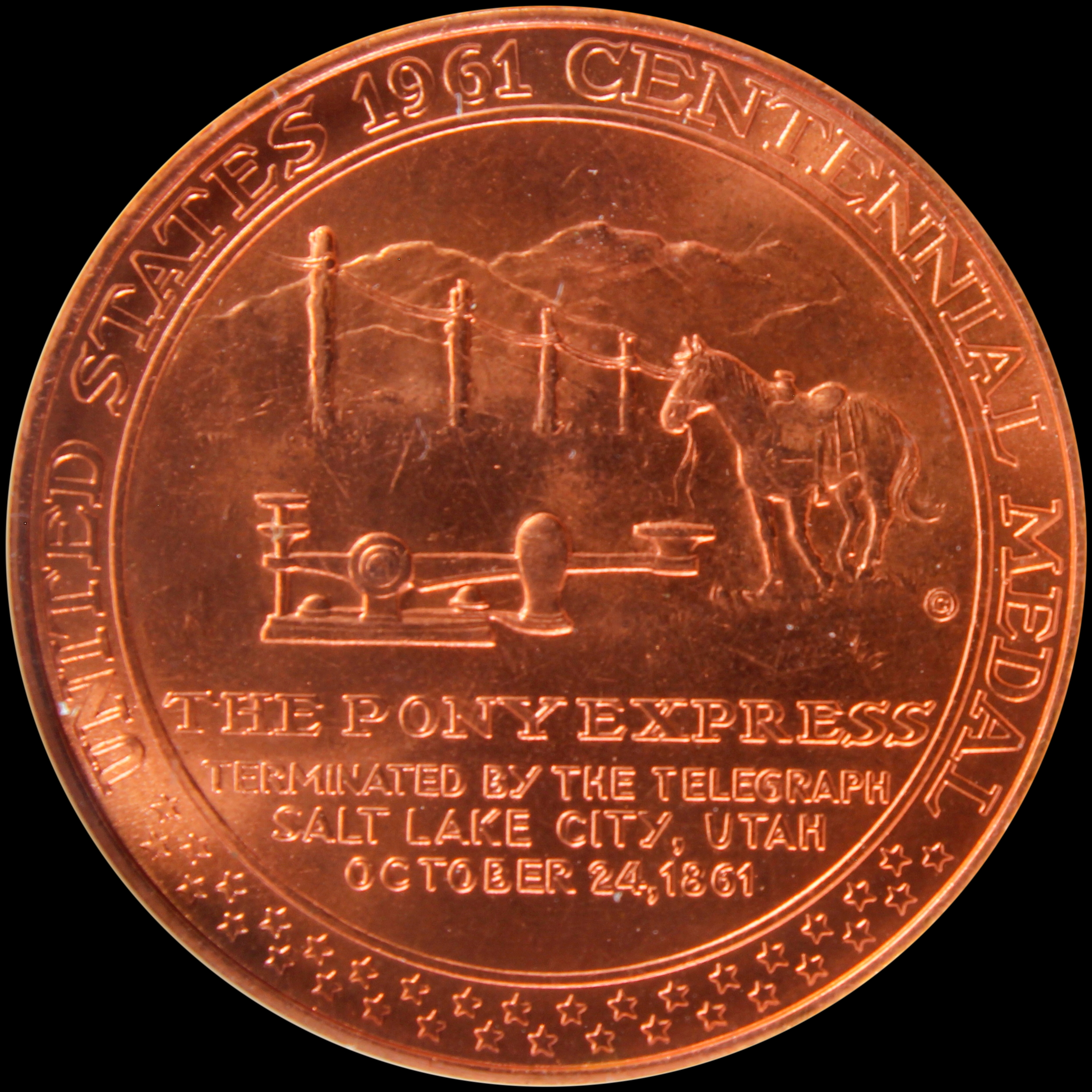 HK-589 1961 Pony Express Termination Bronze SCD