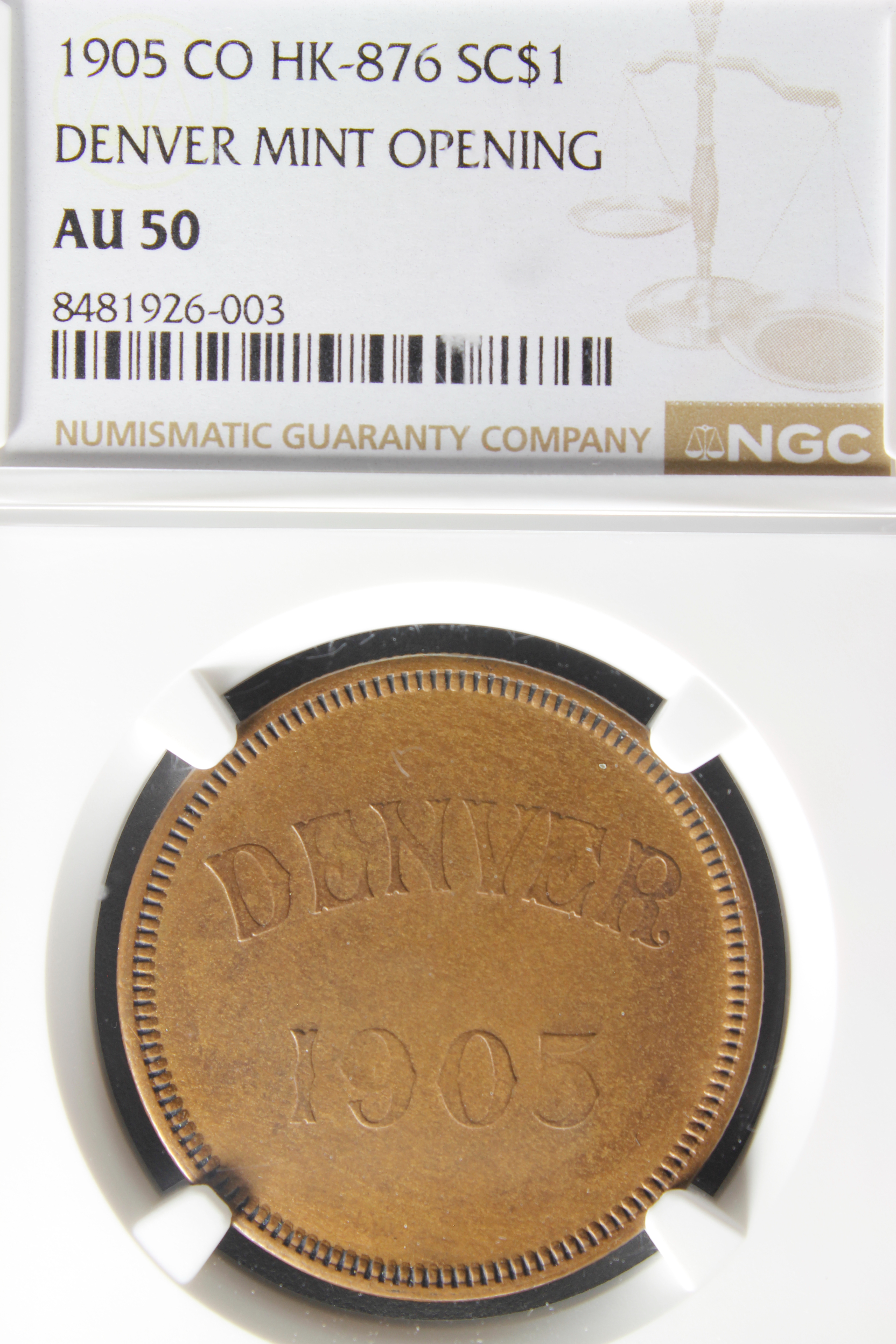 HK-876 1905 Denver Mint Opening SCD