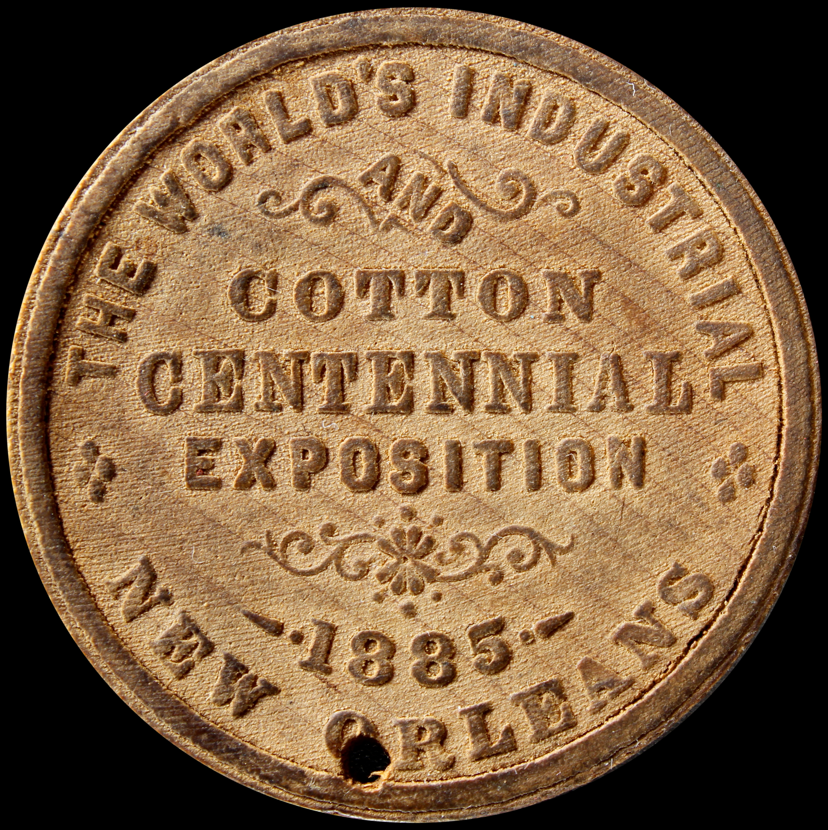 1885 New Orleans Cotton Exposition Wooden Medal