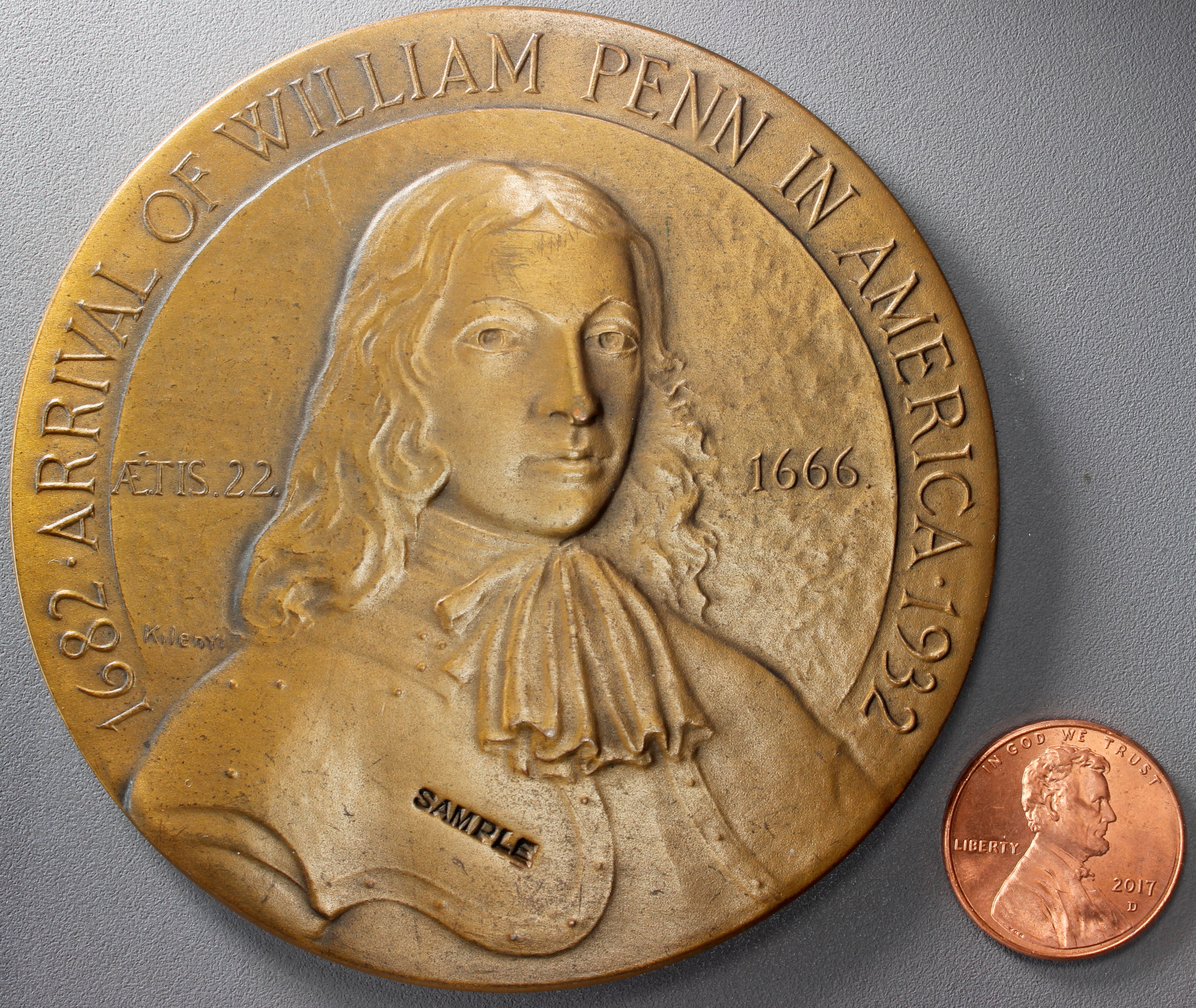 HK-462 VARIETY 1932 William Penn 250th Anniversary Arrival in America SCD – OVERSIZED