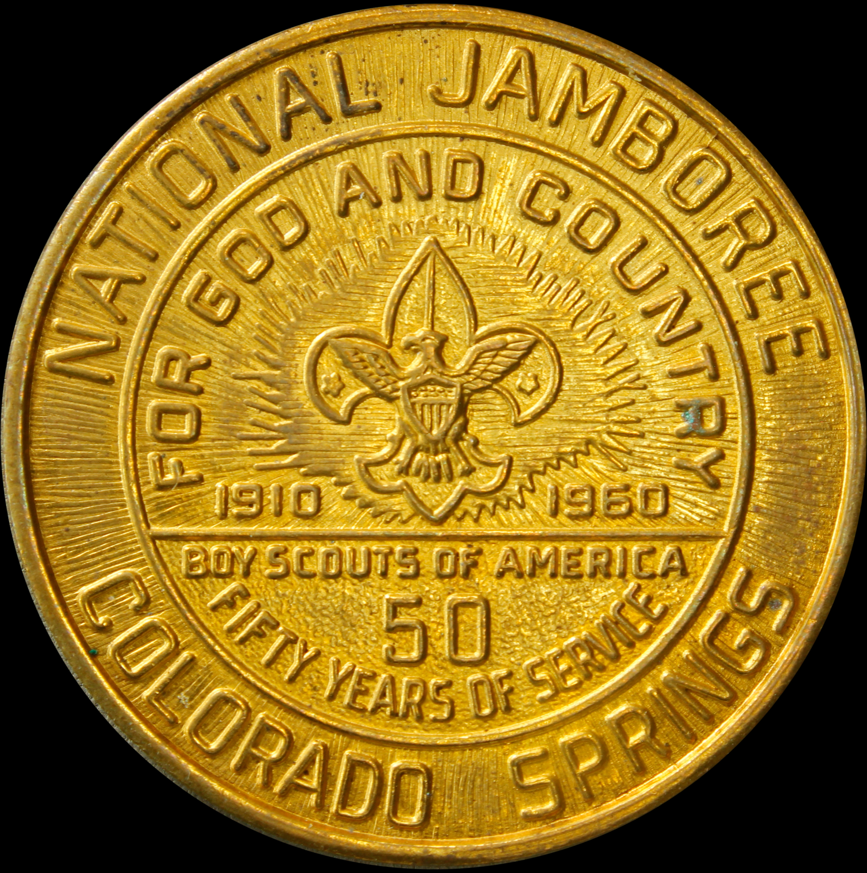 HK-577 VARIETY Boy Scouts of America 50th Jubilee Anniversary Brass unlisted variety SCD