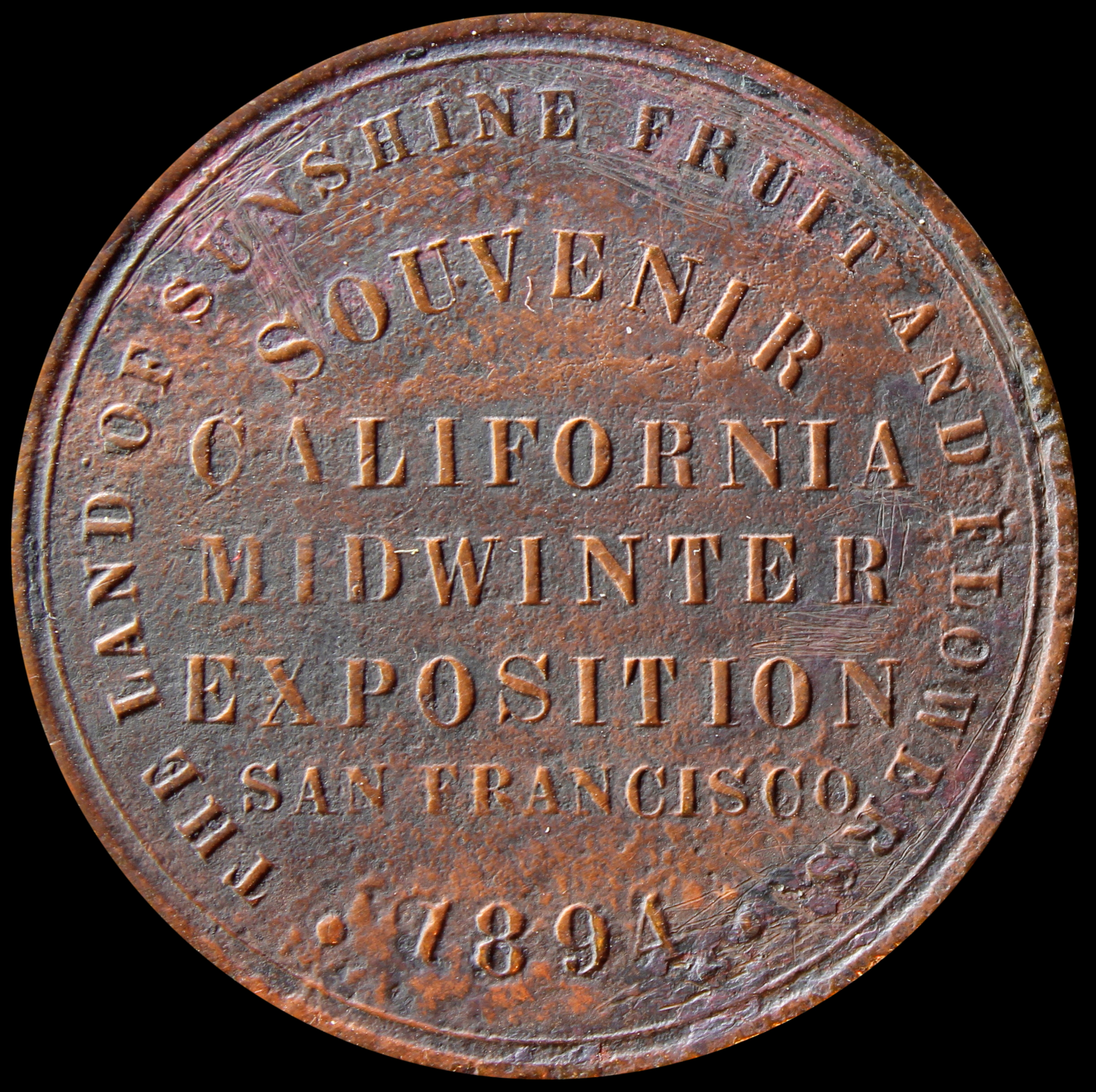 HK-245 1894 California Midwinter Exposition Official SCD – copper