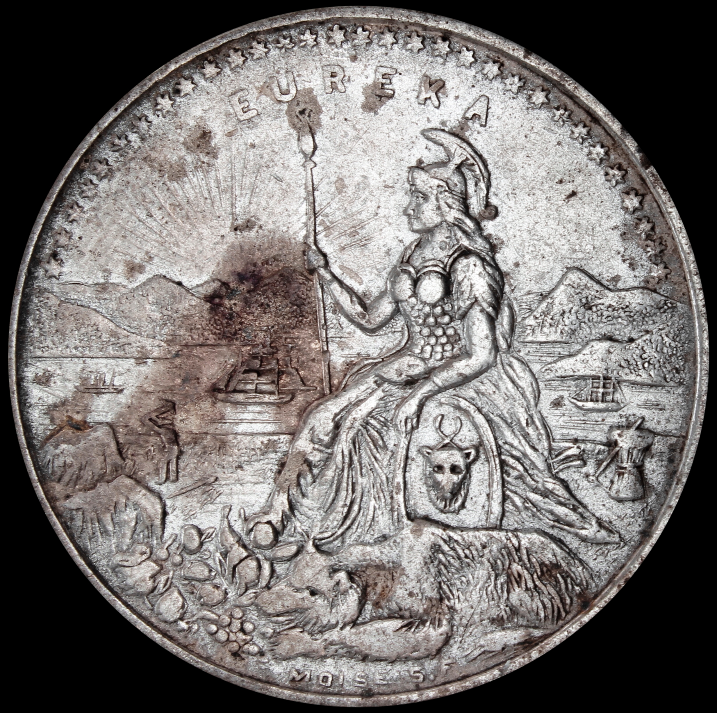 HK-245A 1894 Midwinter Moise State Seal SCD – Silver-Plated Wide EUREKA