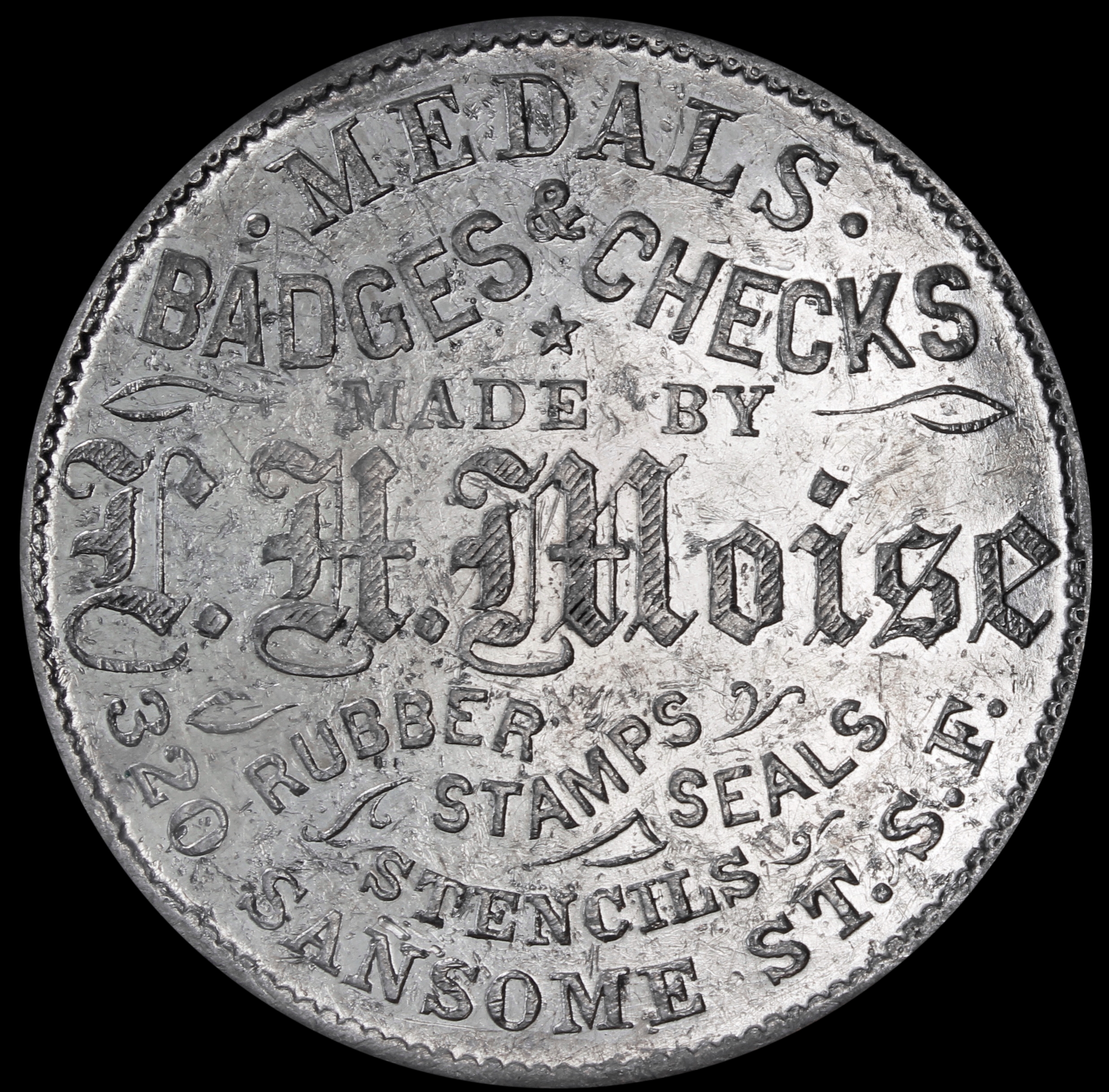 HK-245A Undated L.H. Moise of San Francisco Storecard Aluminum