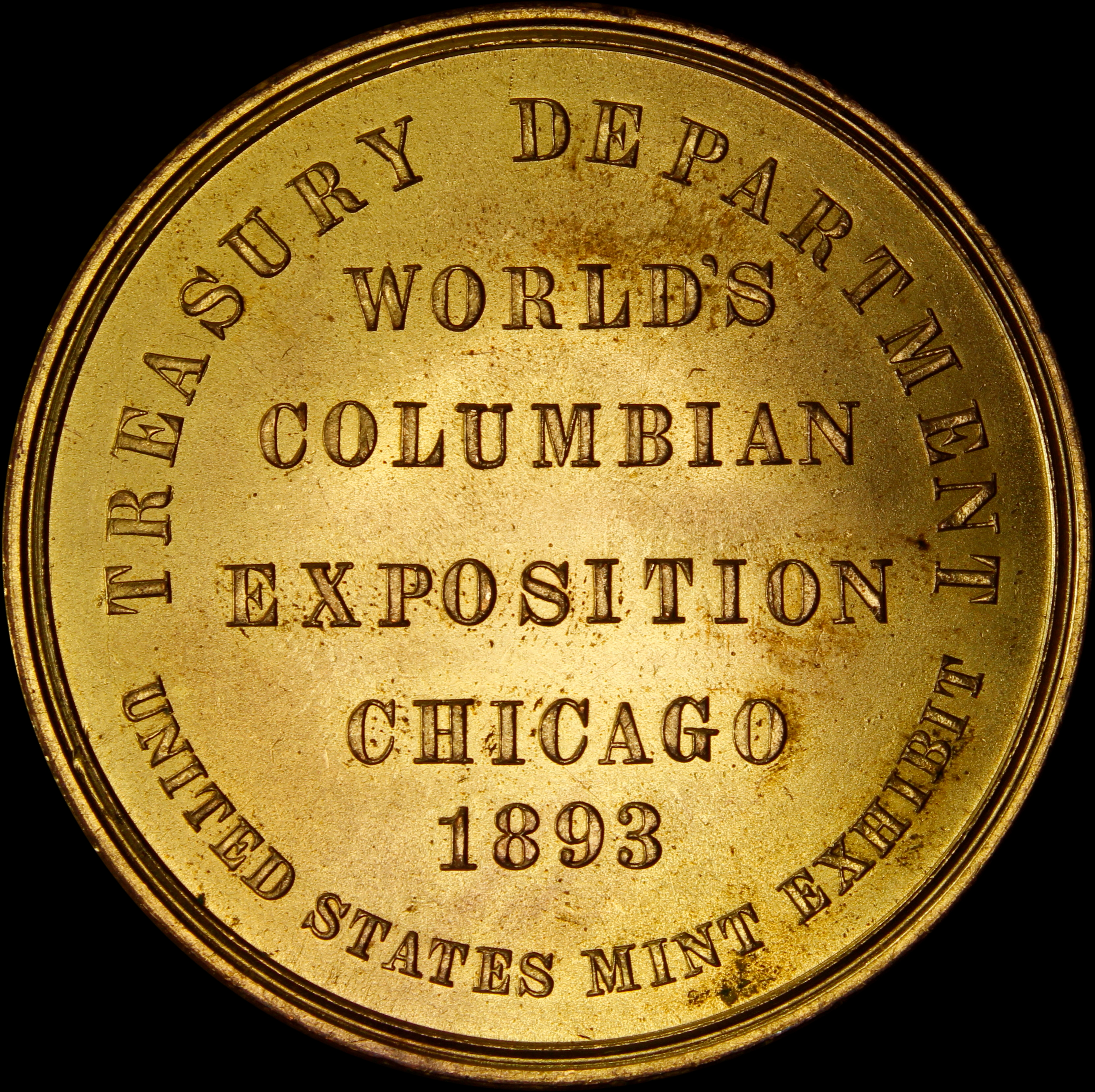 HK-155 1893 Columbian Exposition “Golden-Plated” Two Pearl Variety Higher Flag Official SCD
