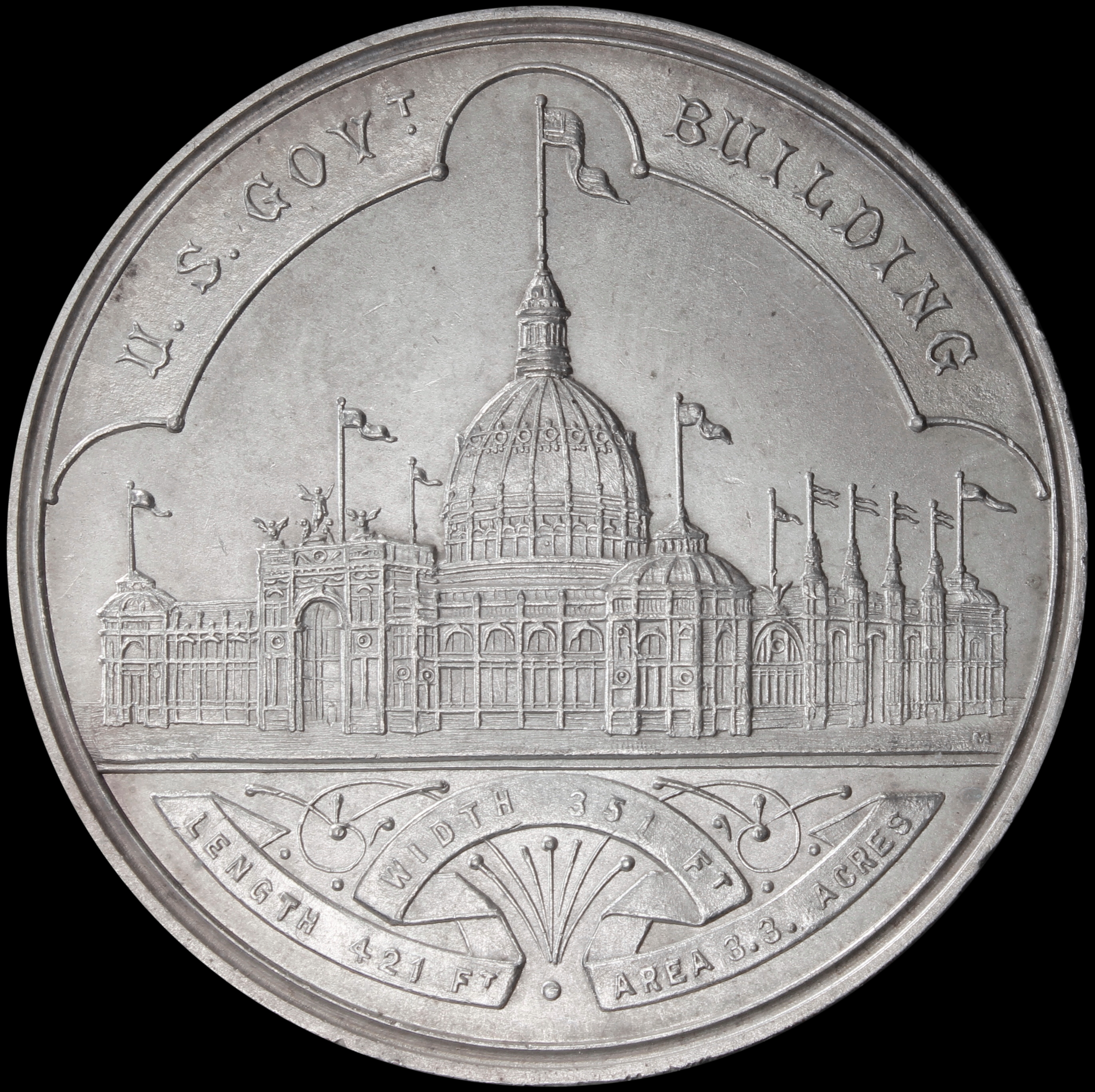 HK-155C UNL 1893 Columbian Exposition Small Letters Silver-Plated Official SCD