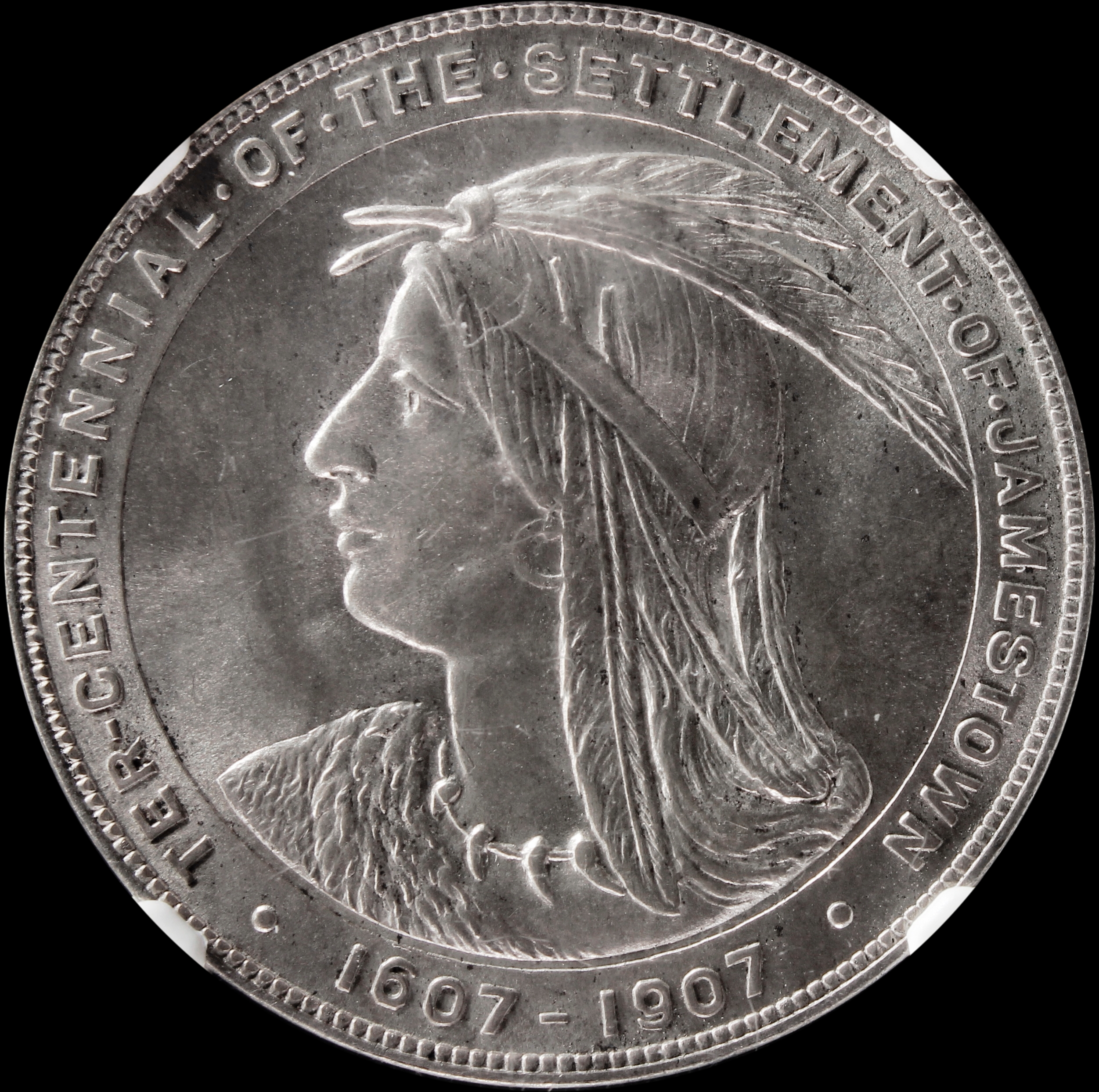 HK-344 1907 Jamestown Ter-Centennial Exposition Pocahontas Official SCD