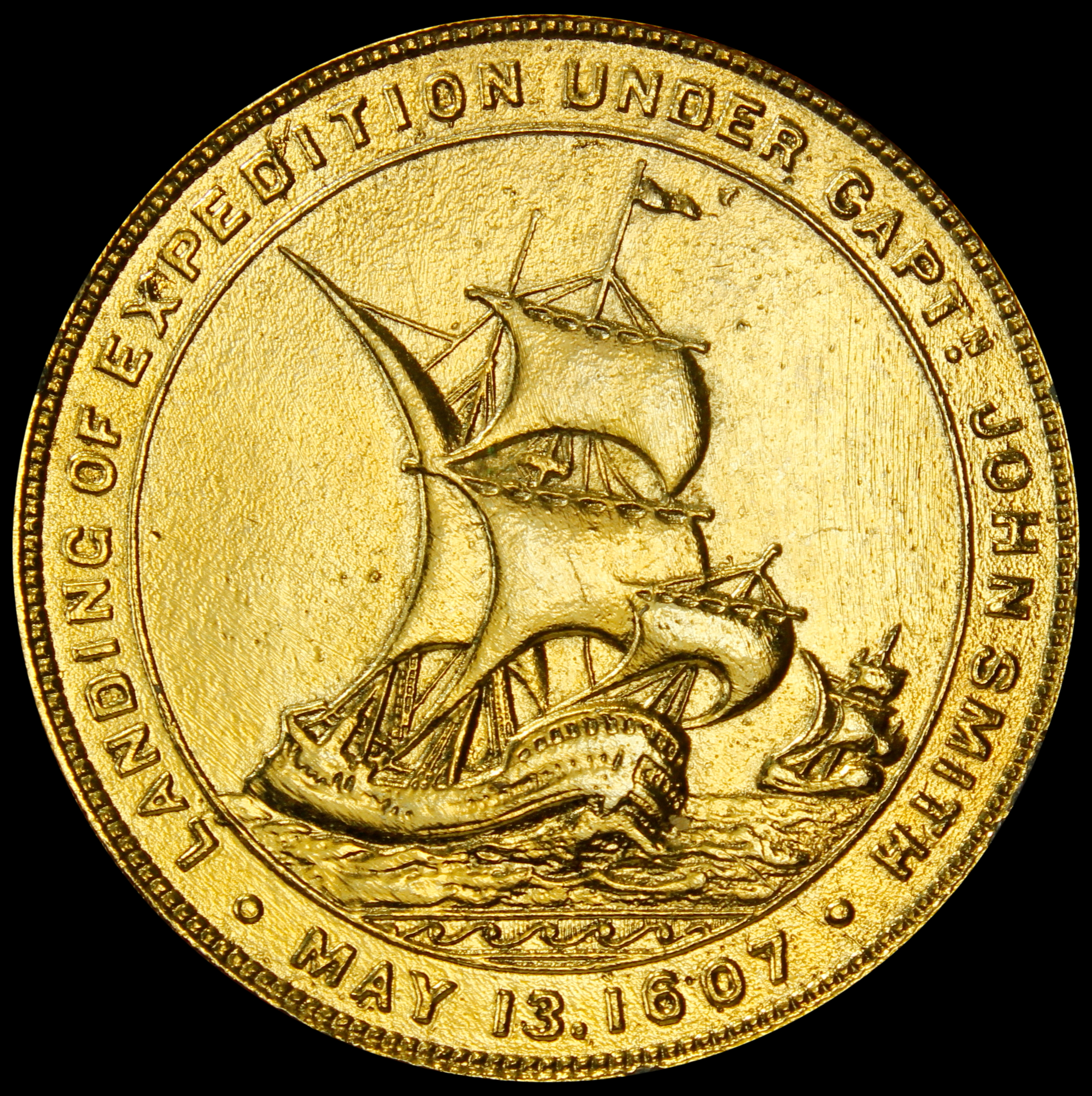 HK-347 1907 Jamestown Tercentennial Exposition Official Gold-Plated Electrotype SCD