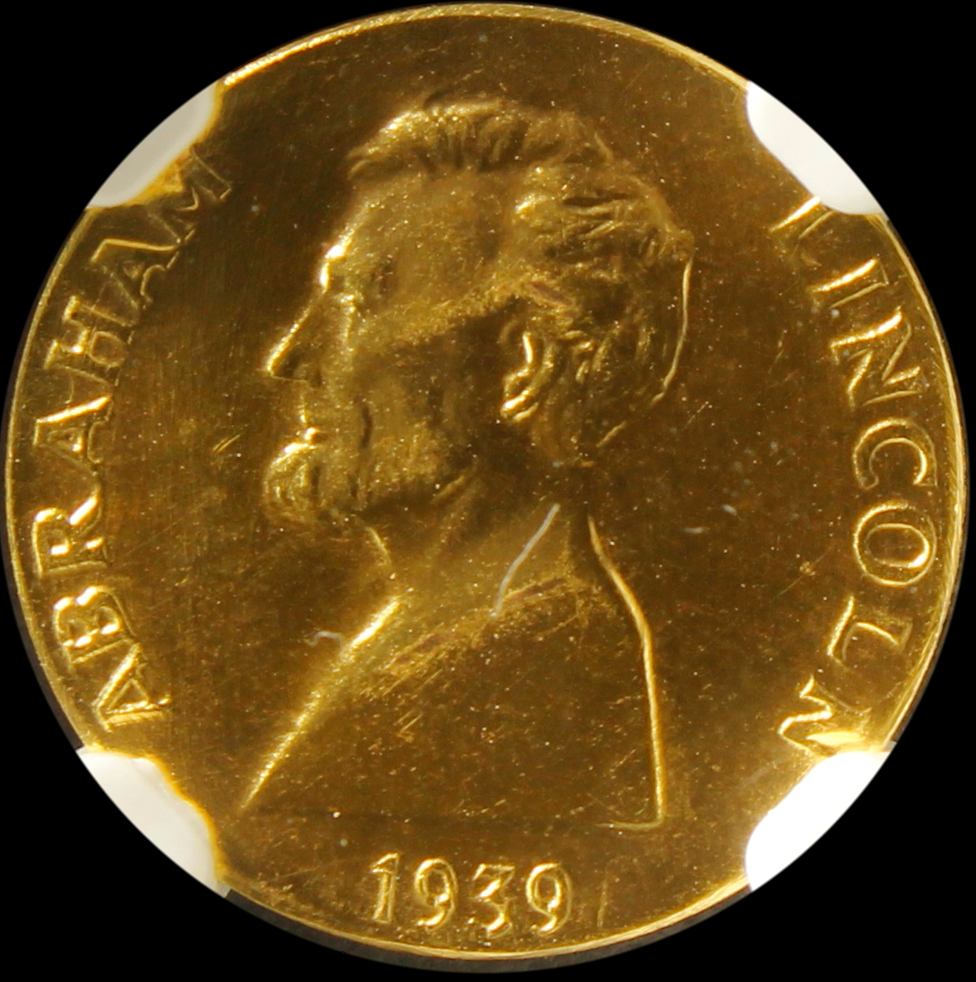HK-493A 1939 NYWF Abraham Lincoln – Gold Proof SCD