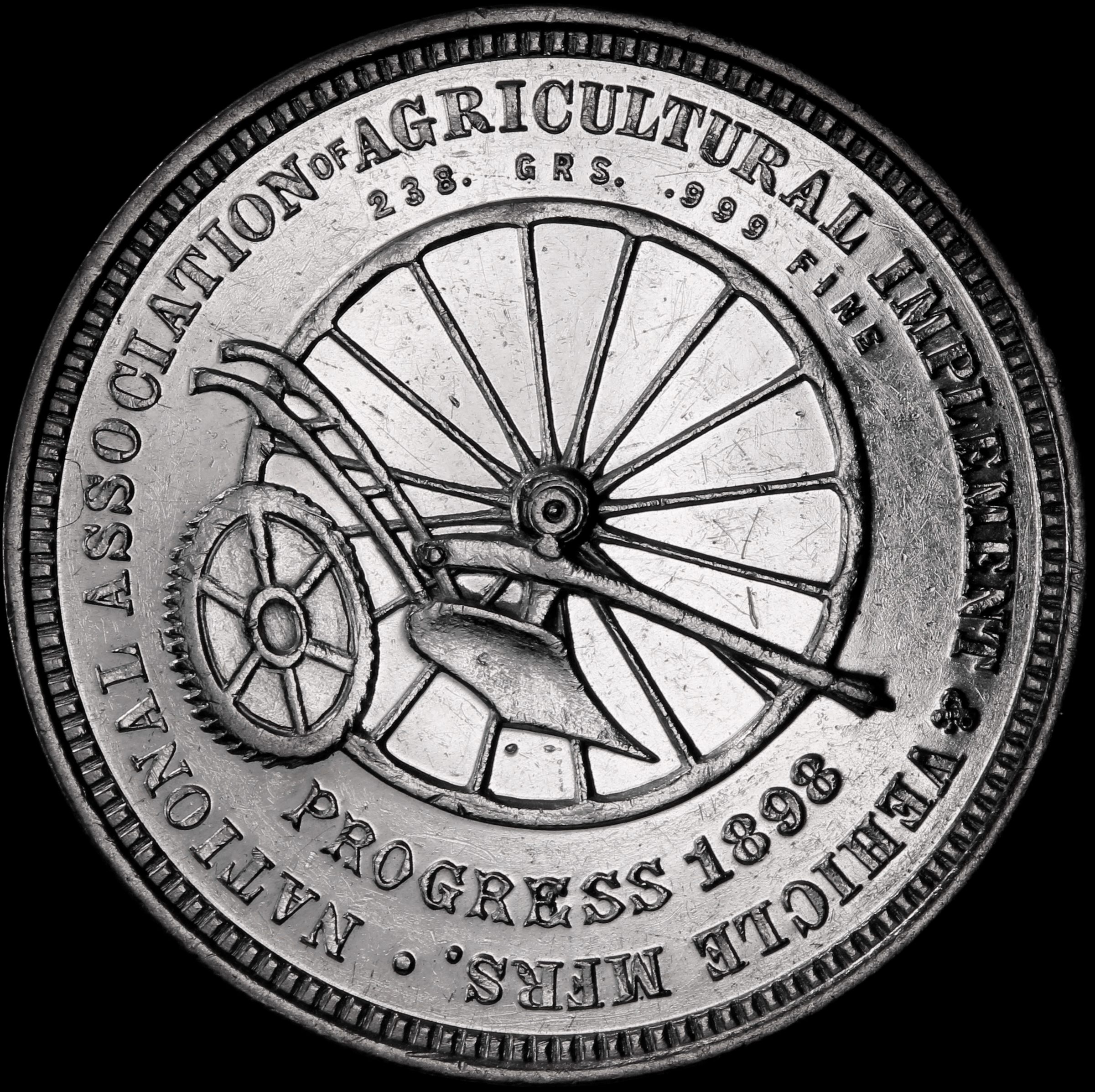 1898 National Association of Agriculture Implements & Vehicle Manufactures Store Card in SILVER