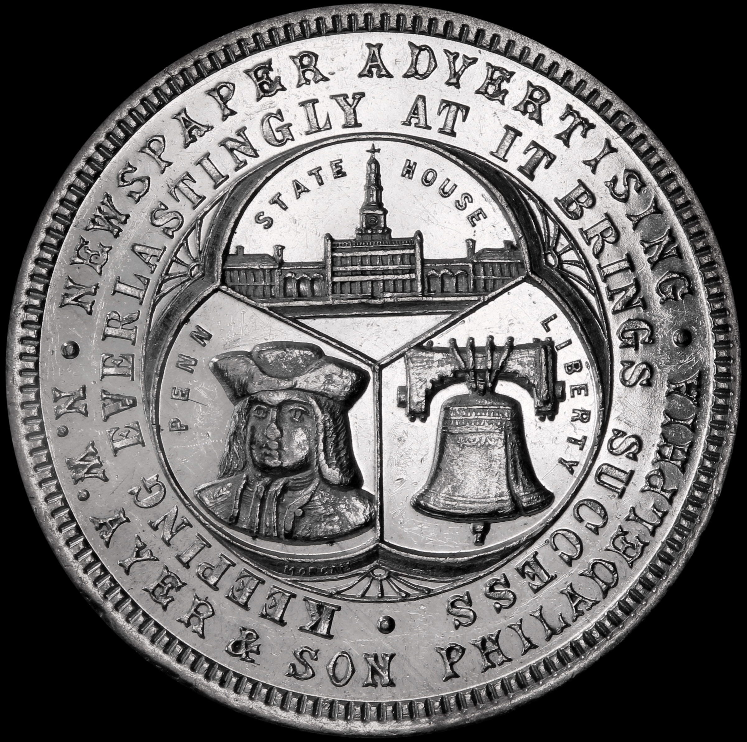 1898 National Association of Agriculture Implements & Vehicle Manufactures Store Card in SILVER