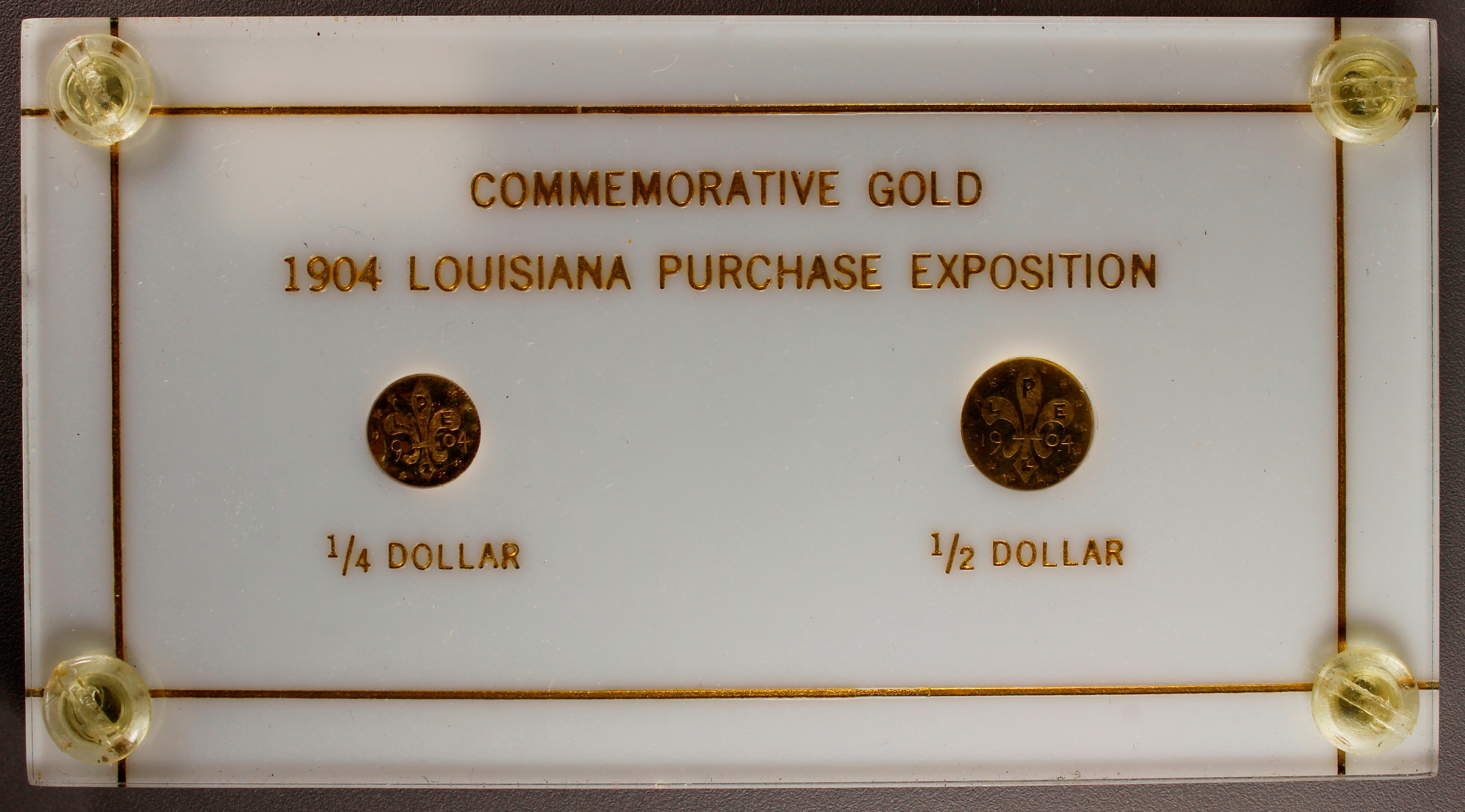 1904 Louisiana Purchase Exposition 1/2 Dollar & 1/4 Dollar Gold Token