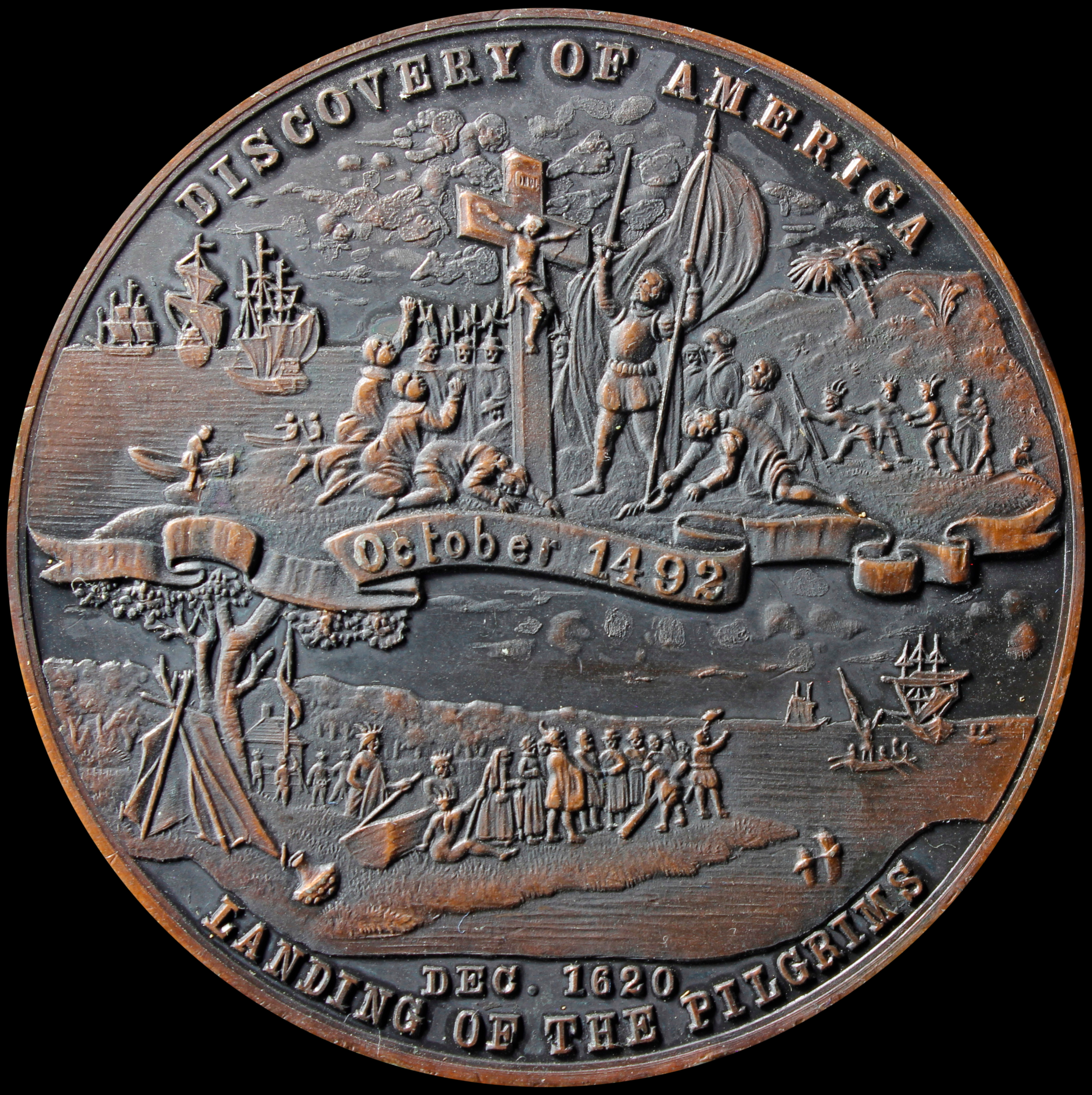 HK-157 VARIETY 1893 Columbian Exposition Declaration of Independence Bronze 58.5mm